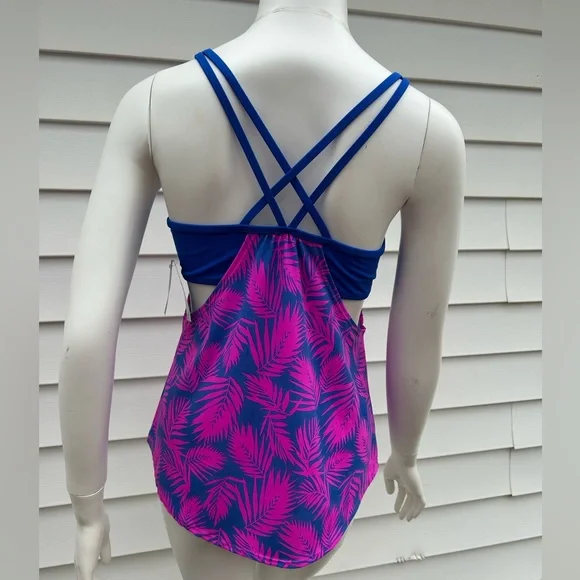 DSG Blue and Pink One Piece Swimwear Racerback - Picture 4 of 8